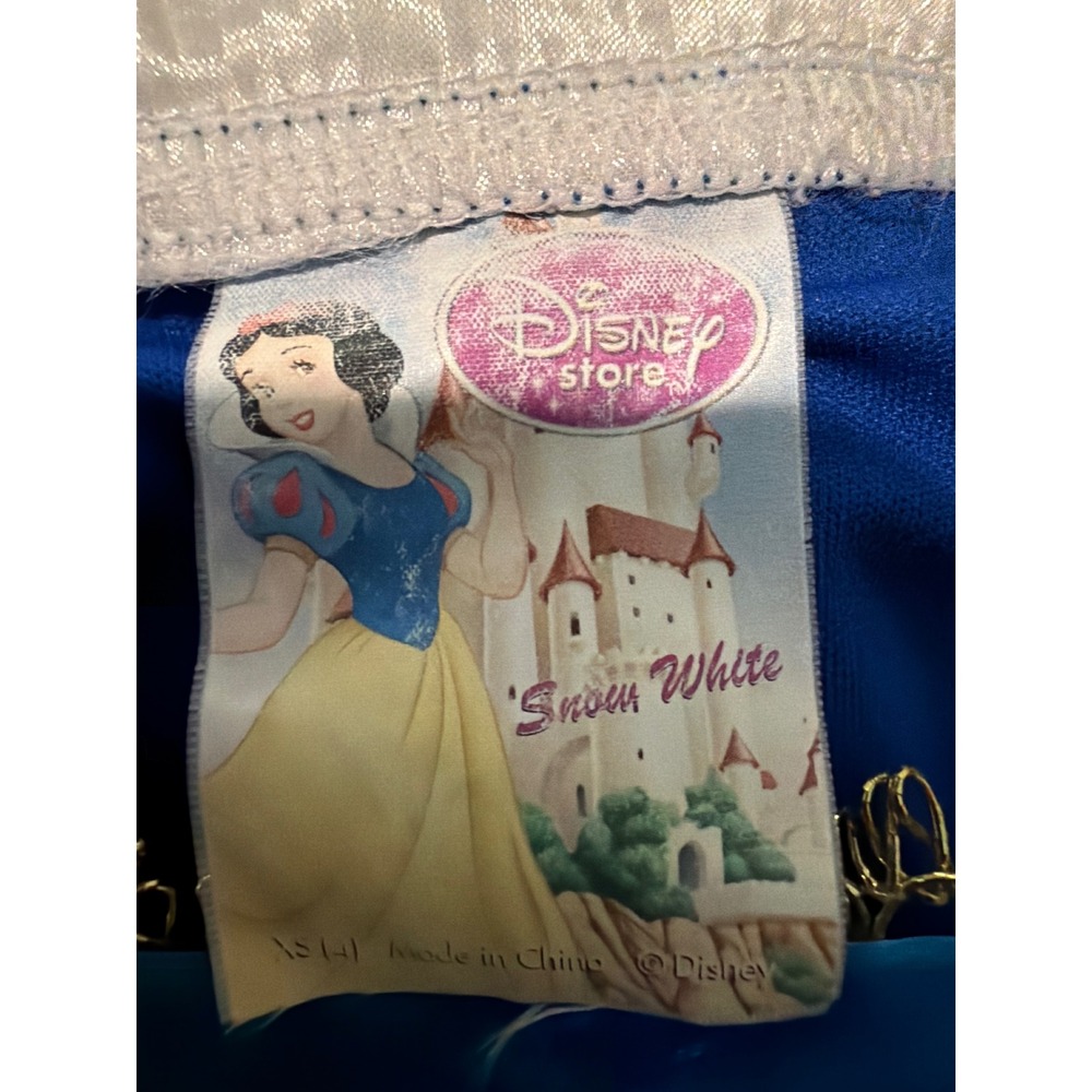 Disney Store Snow White Princess Costume Dress Kids XS 4 Blue Yellow Velvet Gold - Picture 3 of 3